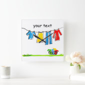 Clotheslin Quadratische Wanduhr (Zuhause)