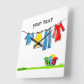 Clotheslin Quadratische Wanduhr (Winkel)