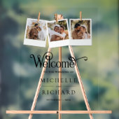 Clothesline 3 Photo Collage Wedding Welcome Acrylschild (Neutral)