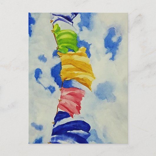 Clothesline Art Whimsical Postkarte (Vorderseite)