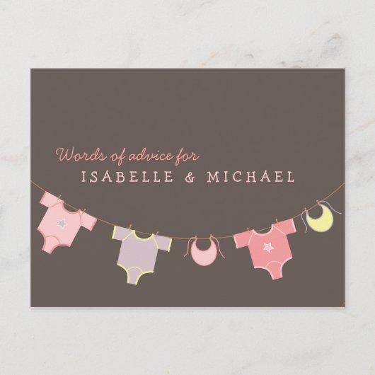 Clothesline Baby Showcard Rosa | Lilac Hinweiskarte (Vorderseite)