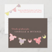 Clothesline Baby Showcard Rosa | Lilac Hinweiskarte (Vorne/Hinten)