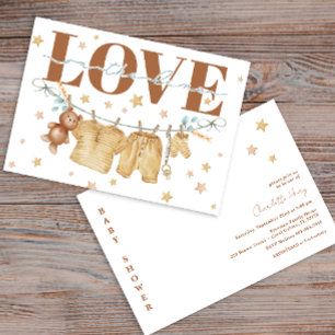 Clothesline Baby Shower Liebe auf der Line Einladu Einladung