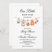 Clothesline Basketball baby shower invitation Einladung (Vorne/Hinten)