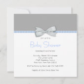 Clothesline Blau und Gray Baby Boy Dusche Einladung (Rückseite)