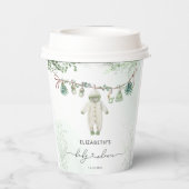 Clothesline Boho Sage Green Baby Dusche Pappbecher (Rückseite)