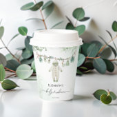 Clothesline Boho Sage Green Baby Dusche Pappbecher