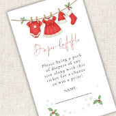 Clothesline Diaper Raffle Christmas Baby Shower  Begleitkarte