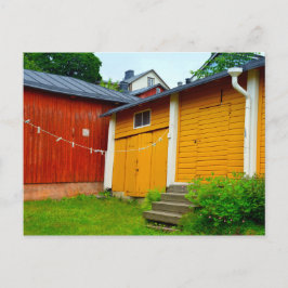 Clothesline in Porvoo, Finnland Postkarte