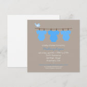 Clothesline Kinderdusche Einladung (Vorne/Hinten)