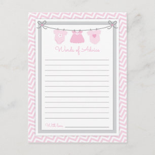 Clothesline Kinderdusche Worte des Ratschlags pink Postkarte