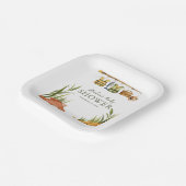 clothesline Reel Excited Fishing Baby Shower Pappteller (Gewinkelt)