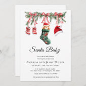 Clothesline Santa Baby Winter Shower Save The Date (Vorne/Hinten)