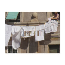 Clothesline, Trastevere, Italien Postkarte