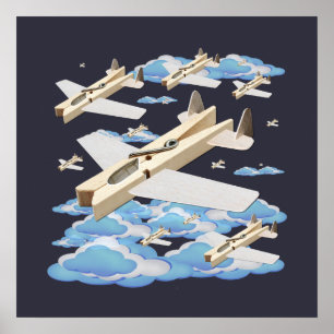 Clothespin Flugzeuge Poster