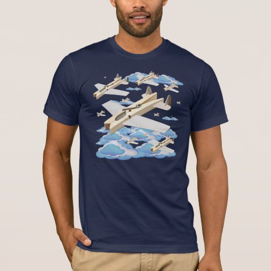 Clothespin-Flugzeuge T-Shirt (Vorderseite)