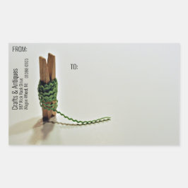 Clothespin RicRac Rick Rack Craft Vintager Transpo Rechteckiger Aufkleber