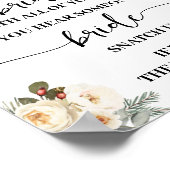 Clothespin Winter White Floral Bridal Shower Game Poster (Ecke)