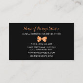 Clothier Girly Giraffe Print Orange Ribbon Bow Visitenkarte (Rückseite)