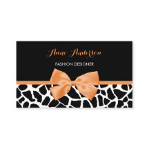 Clothier Girly Giraffe Print Orange Ribbon Bow