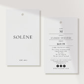 Clothing Hang Tag with Price, Size, Style & Social