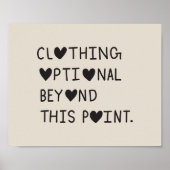 Clothing Optional Beyond This Point Poster (Vorne)