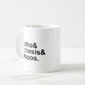 Clotho Lachesis Atropos | 3 Schicksale des Kaffeetasse (Vorderseite Links)