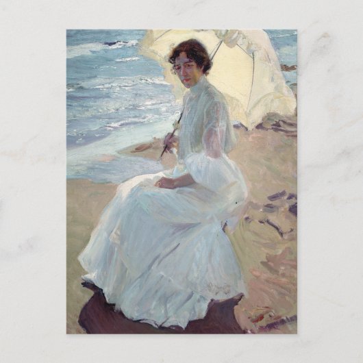 Clotilde am Strand - Joaquín Sorolla Postkarte (Vorderseite)