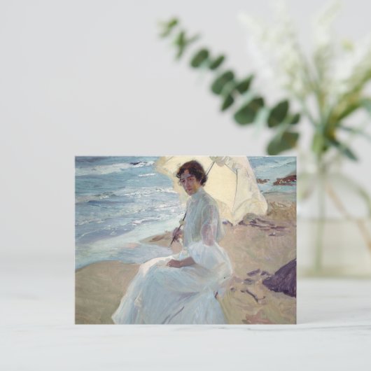 Clotilde am Strand - Joaquín Sorolla Postkarte (Stehend Vorderseite)