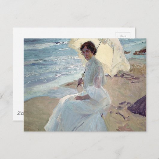 Clotilde am Strand - Joaquín Sorolla Postkarte (Vorne/Hinten)