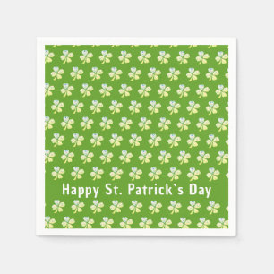Clou Kleeblatt Green Pattern Patrick's Day Party Serviette