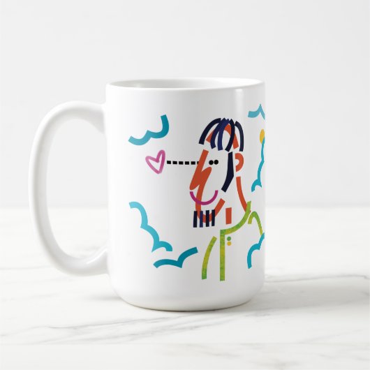 Cloud 9 Abstrakt Moderne Kunst Illustration Tasse (Links)