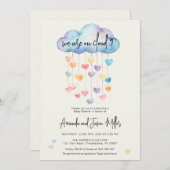 Cloud 9 Baby Dusche niedliche Herzen Save The Date (Vorne/Hinten)