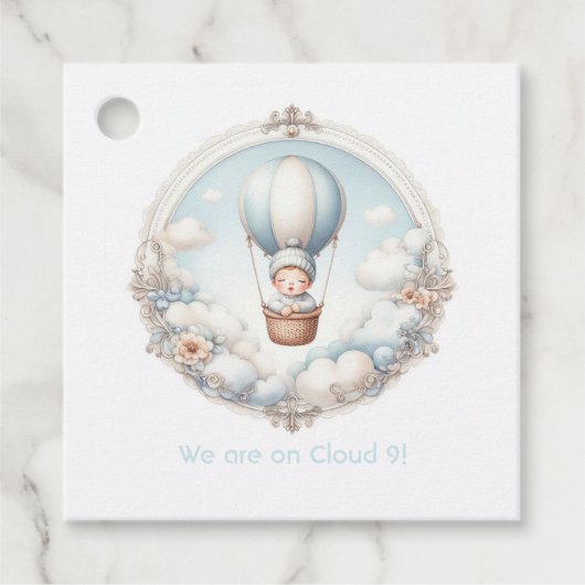 Cloud 9 Babydusche Geschenkanhänger (Vorderseite)