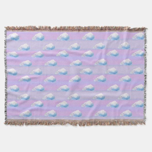 Cloud 9 Bewölkt Lila und Blau Decke (Vorderseite)