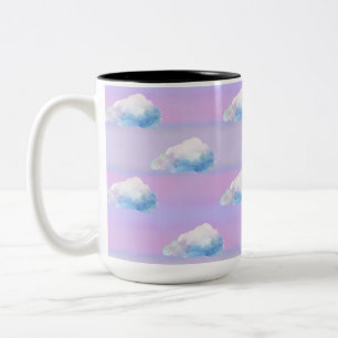 Cloud 9 Bewölkt Lila und Blau Zweifarbige Tasse