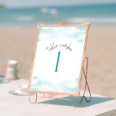 Cloud 9 - Blau-Weiß-Brautparty 1 Tischnummer