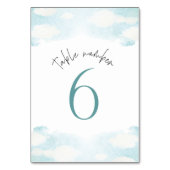 Cloud 9 - Blau-Weiß-Brautparty 6 Tischnummer (Rückseite)