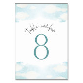 Cloud 9 - Blau-Weiß-Brautparty 8 Tischnummer (Rückseite)