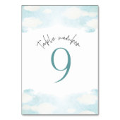 Cloud 9 - Blau-Weiß-Brautparty 9 Tischnummer (Rückseite)