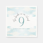 Cloud 9 Blau-Weiß-Brautparty Serviette (Vorderseite)