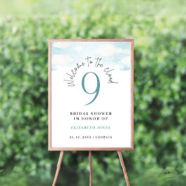 Cloud 9 - Blau-Weiß-Brautparty Willkommen Poster