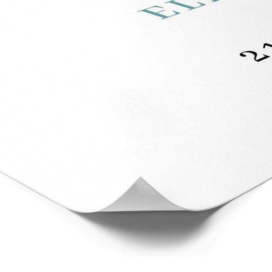 Cloud 9 - Blau-Weiß-Brautparty Willkommen Poster (Ecke)