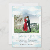 Cloud 9 Blue and White Bridal Showe Vielen Dank fü Einladung (Vorderseite)