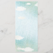 Cloud 9 Blue and White Dreamy Brautparty Menükarte (Rückseite)