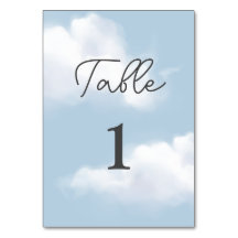 Cloud 9 Blue Baby Boy Dusche Tischnummer Card