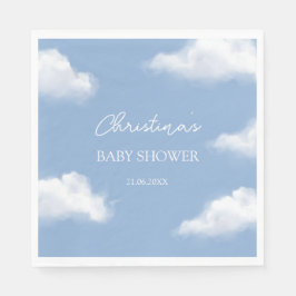 Cloud 9 Blue Baby Dusche Personalisiert Serviette