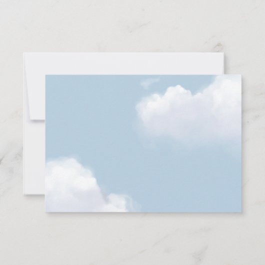 Cloud 9 Blue Boy Baby Dusche Danke Karte (Rückseite)