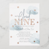 Cloud 9 Blue Clouds Boy Baby Dusche by Mail Folieneinladung (Vorderseite)