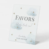 Cloud 9 Blue Clouds & Stars Boy Baby Duschfavorite Sockelschild (Vorderseite)